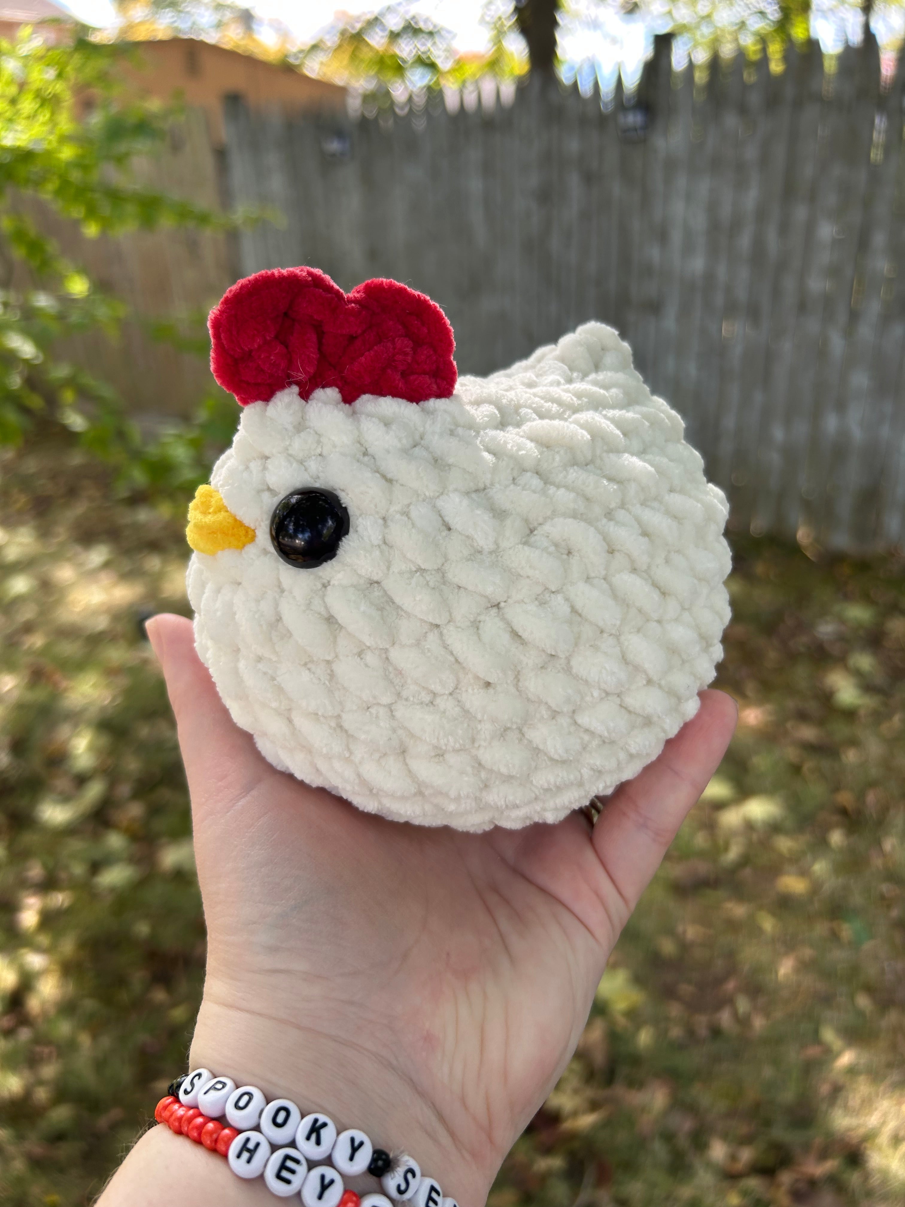 Hand crocheted Chicken Plushies
