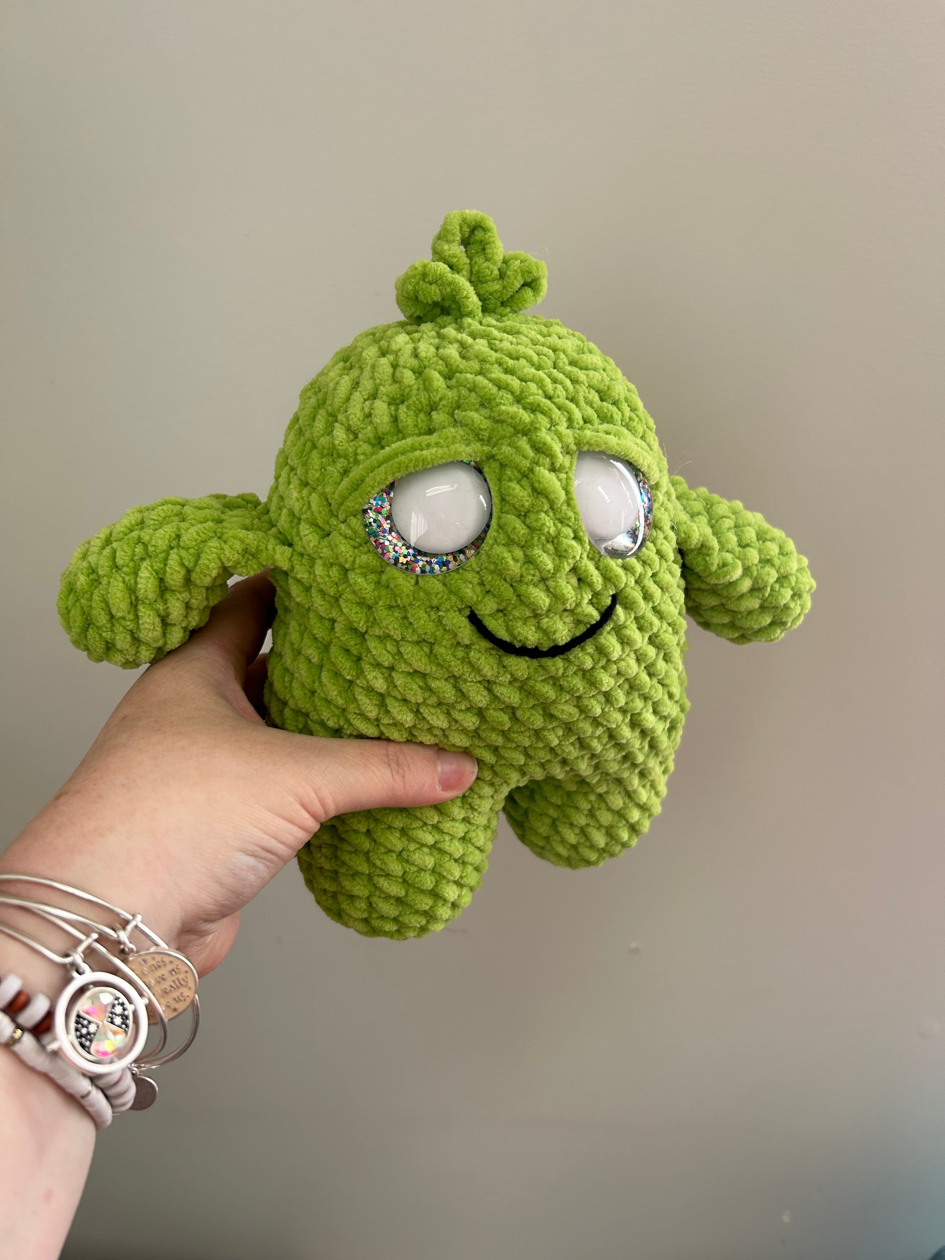 Hand Crocheted Green Little Monster