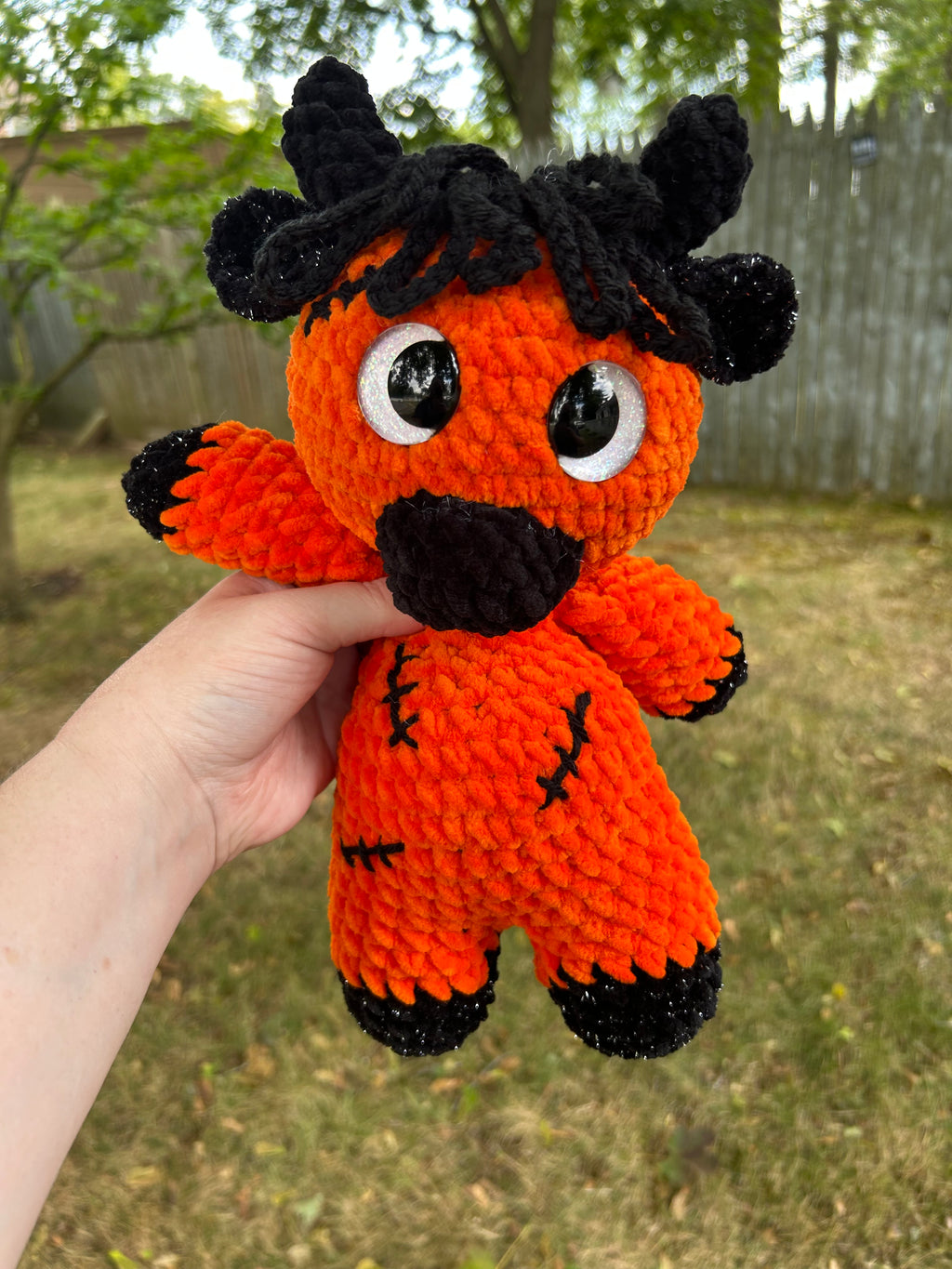 Hand Crocheted Spooky Rowan the Highland Cow plushies