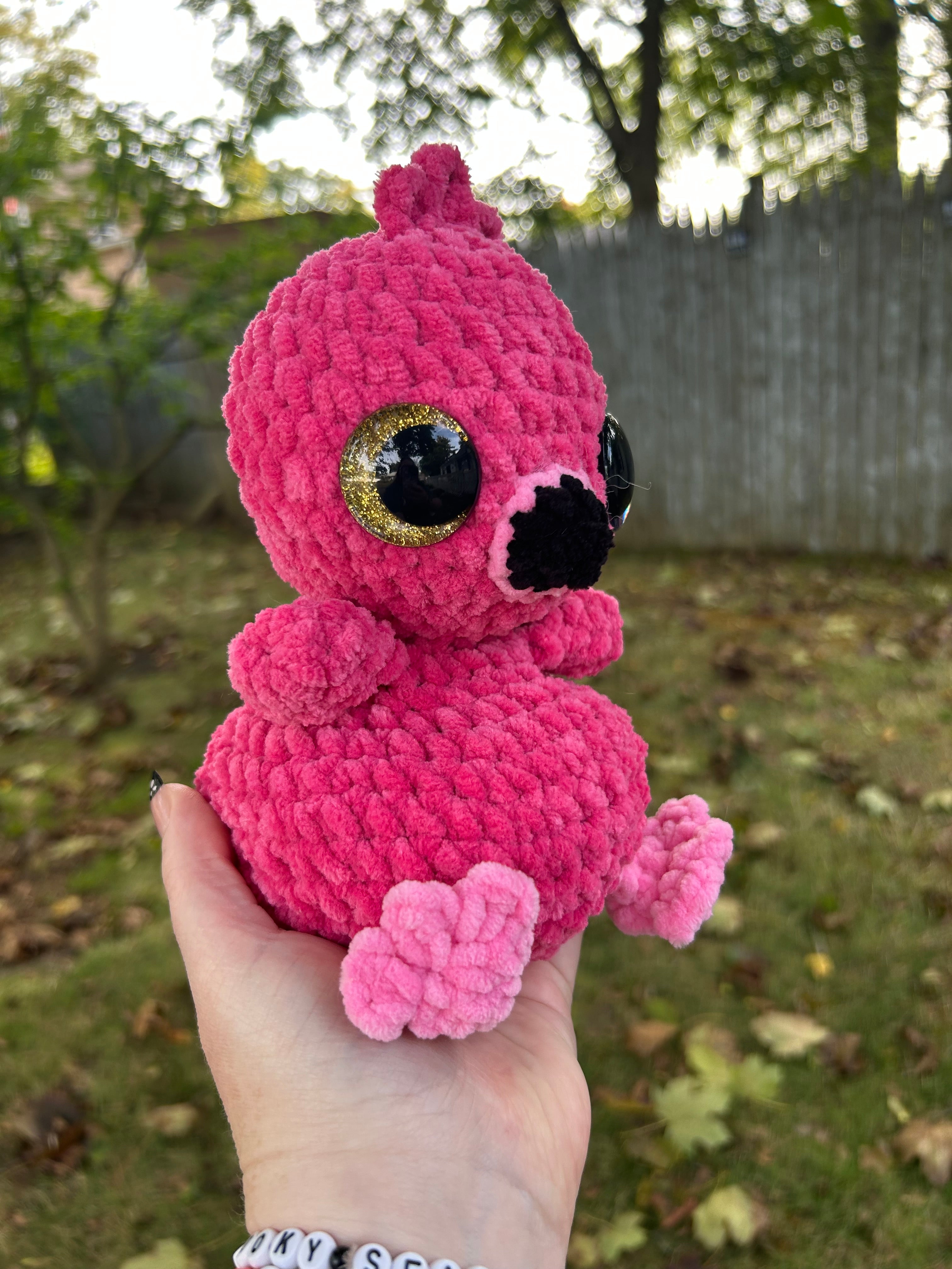Hand Crocheted Weighted Flamingo Plushies